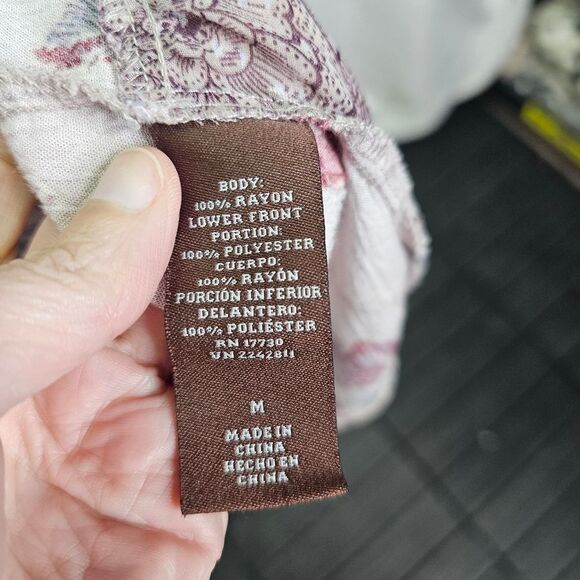 Knox Rose Dusty Pink Floral Open Front Kimono Size Medium - Picture 8 of 10